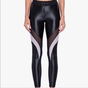Koral Frame Mesh Panel High Waist Leggings - Black/White
